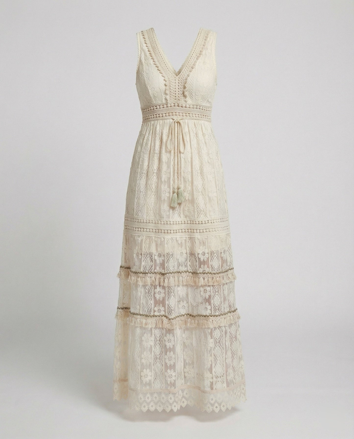Women's Boho Lace Ankle-Length Summer Dress