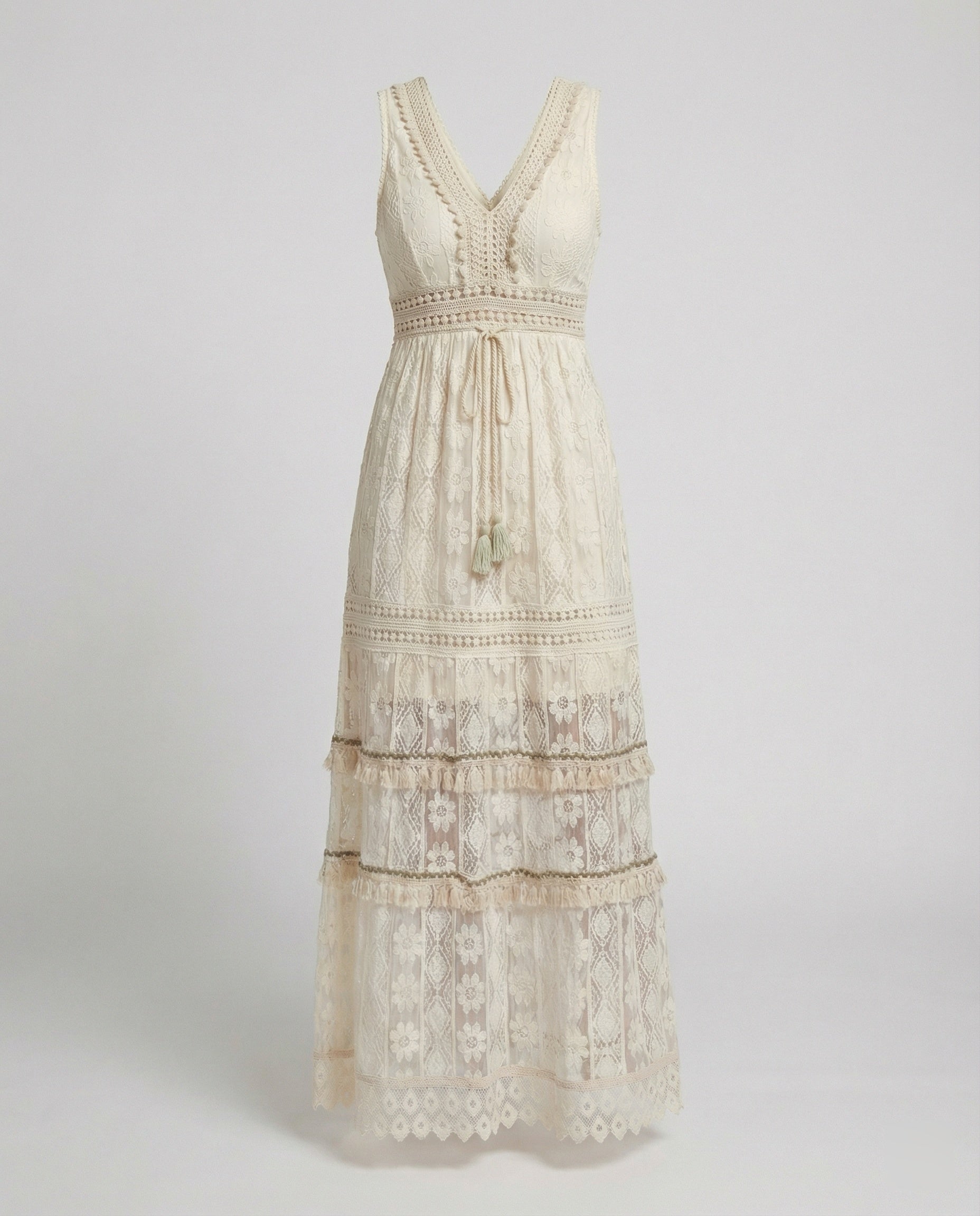 Women's Boho Lace Ankle-Length Summer Dress