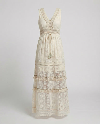 Women's Boho Lace Ankle-Length Summer Dress