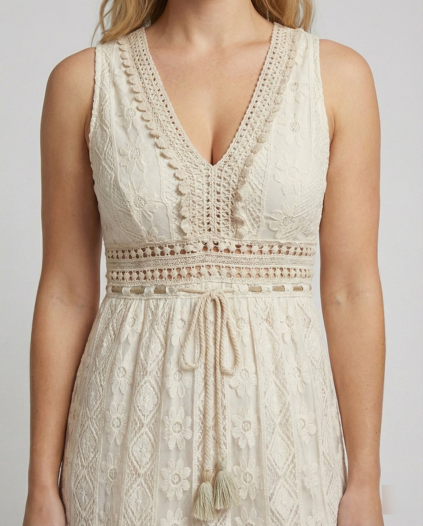 Women's Boho Lace Ankle-Length Summer Dress