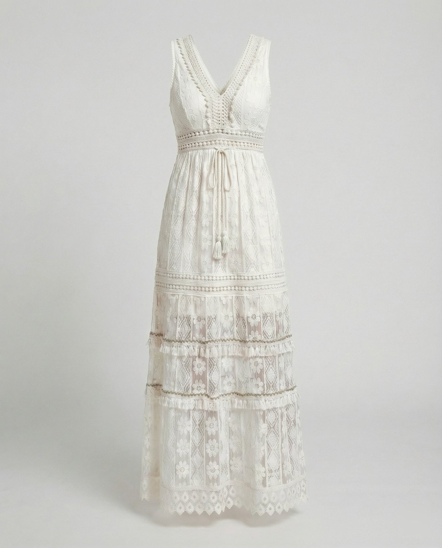 Women's Boho Lace Ankle-Length Summer Dress