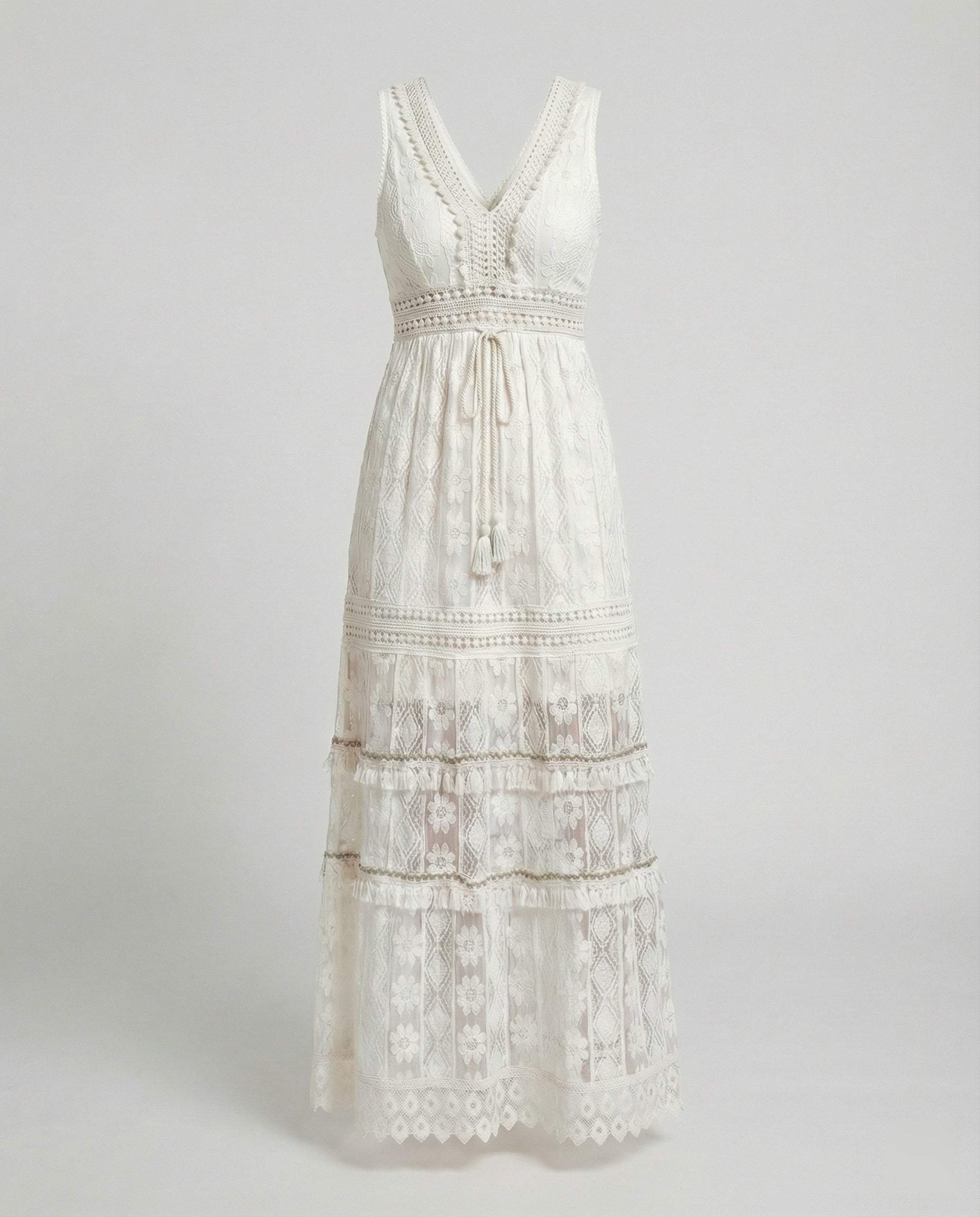 Women's Boho Lace Ankle-Length Summer Dress