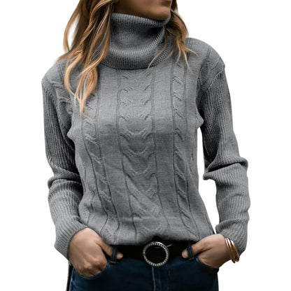 Women's Cable-Knitted Turtleneck Sweater