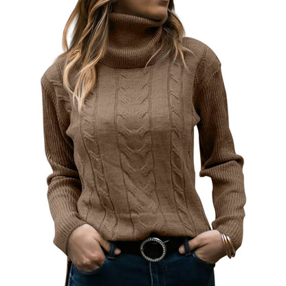 Women's Cable-Knitted Turtleneck Sweater