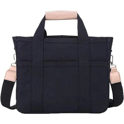 Women's Canvas Tote Bag with Leather-Look Handles