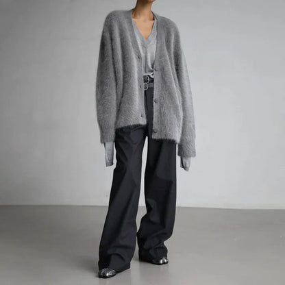 Women's Cardigan Sweater in Luxurious Wool Blend