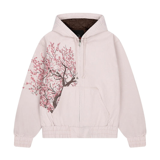 Women's Casual Hoodie with Cherry Flower Print