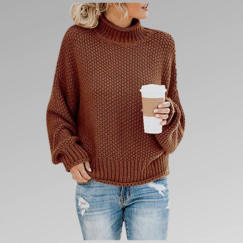 Women's Casual Knit Sweater with Relaxed Fit