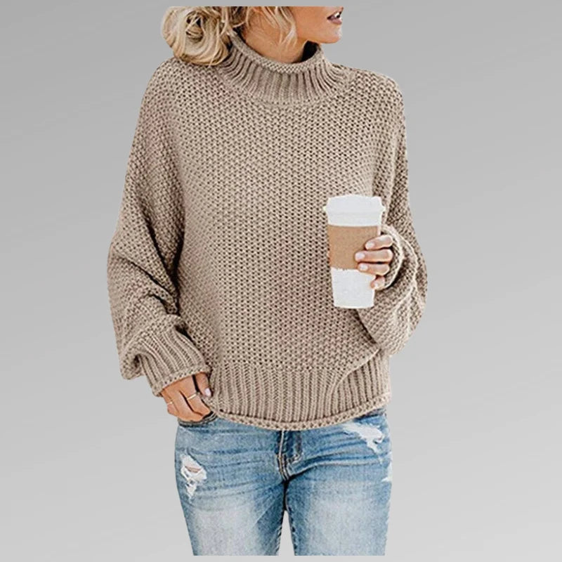 Women's Casual Knit Sweater with Relaxed Fit