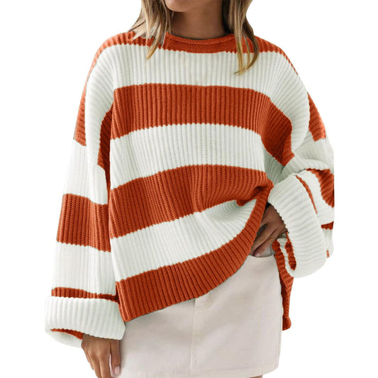 Women's Casual Striped Pullover Sweater