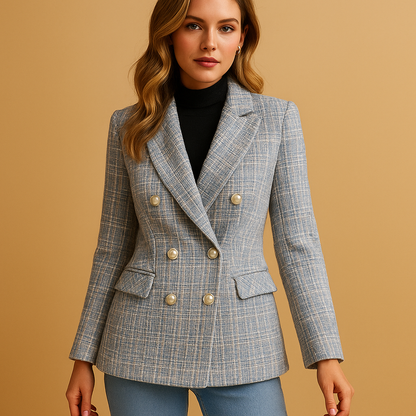 Women's Checked Tailored Blazer