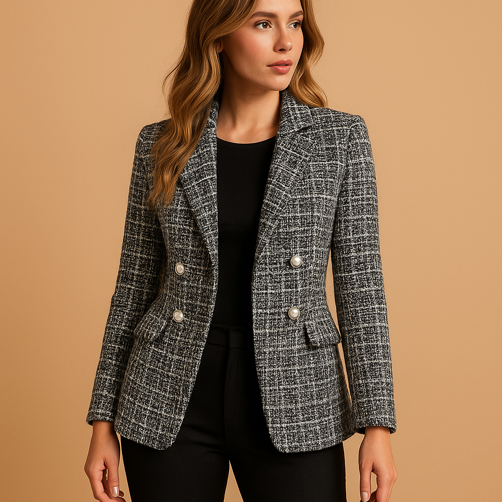 Women's Checked Tailored Blazer