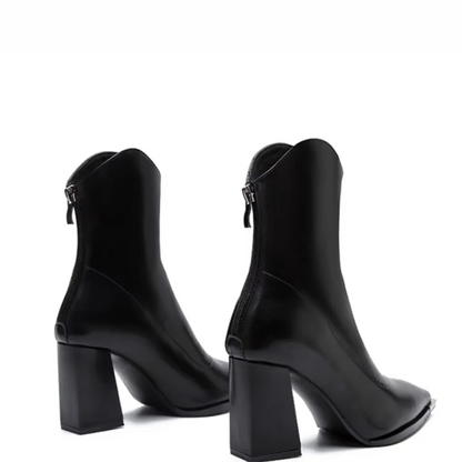 Women's Chelsea Boots with Chrome Tip and Square Heel