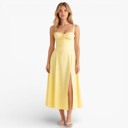 Women's Corset Waist Midi Dress