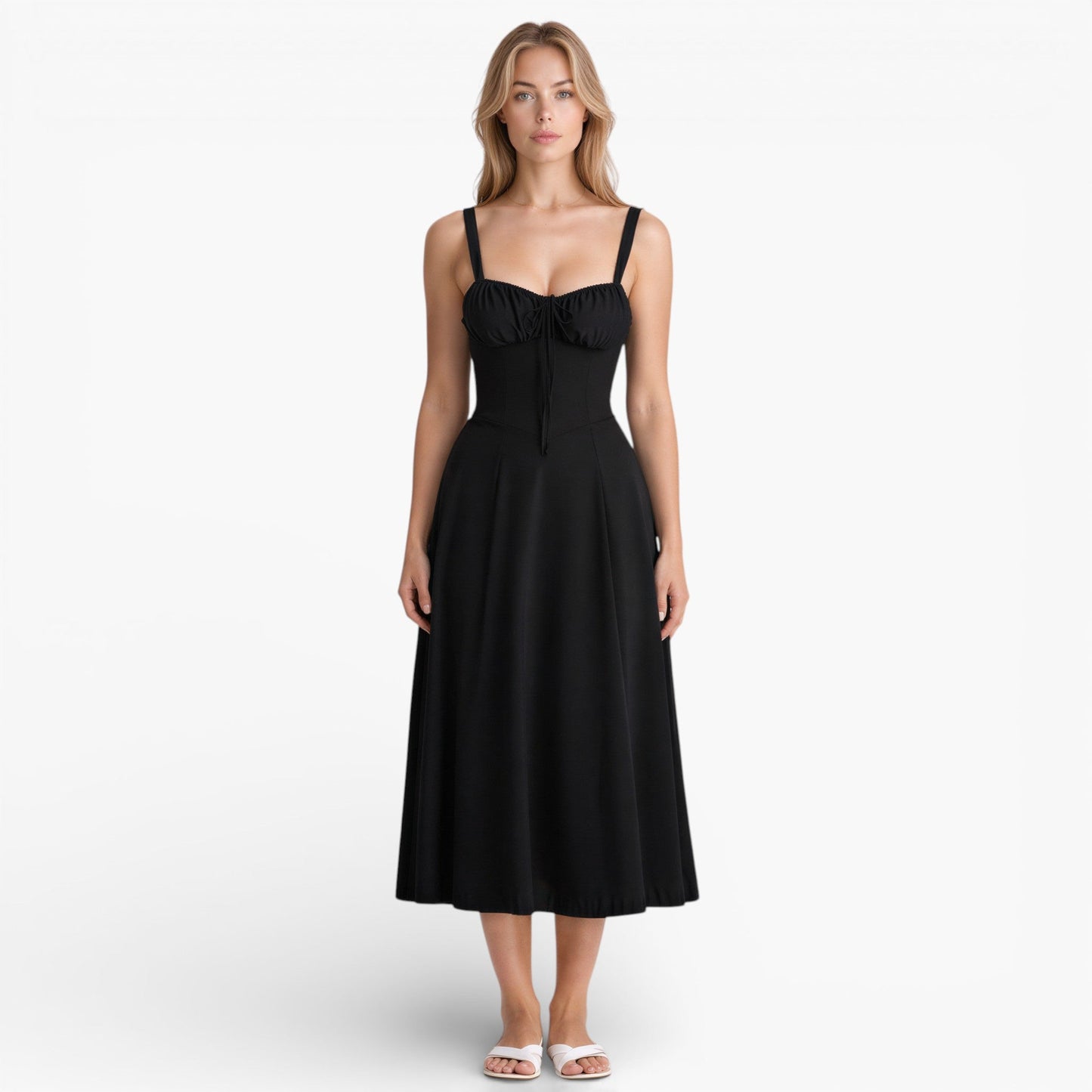 Women's Corset Waist Midi Dress