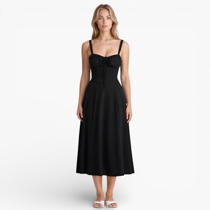 Women's Corset Waist Midi Dress