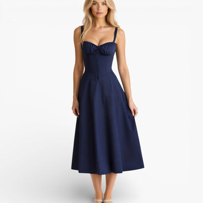 Women's Corset Waist Midi Dress