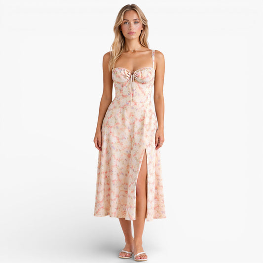 Women's Corset Waist Midi Dress