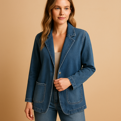 Women's Denim Fitted Blazer