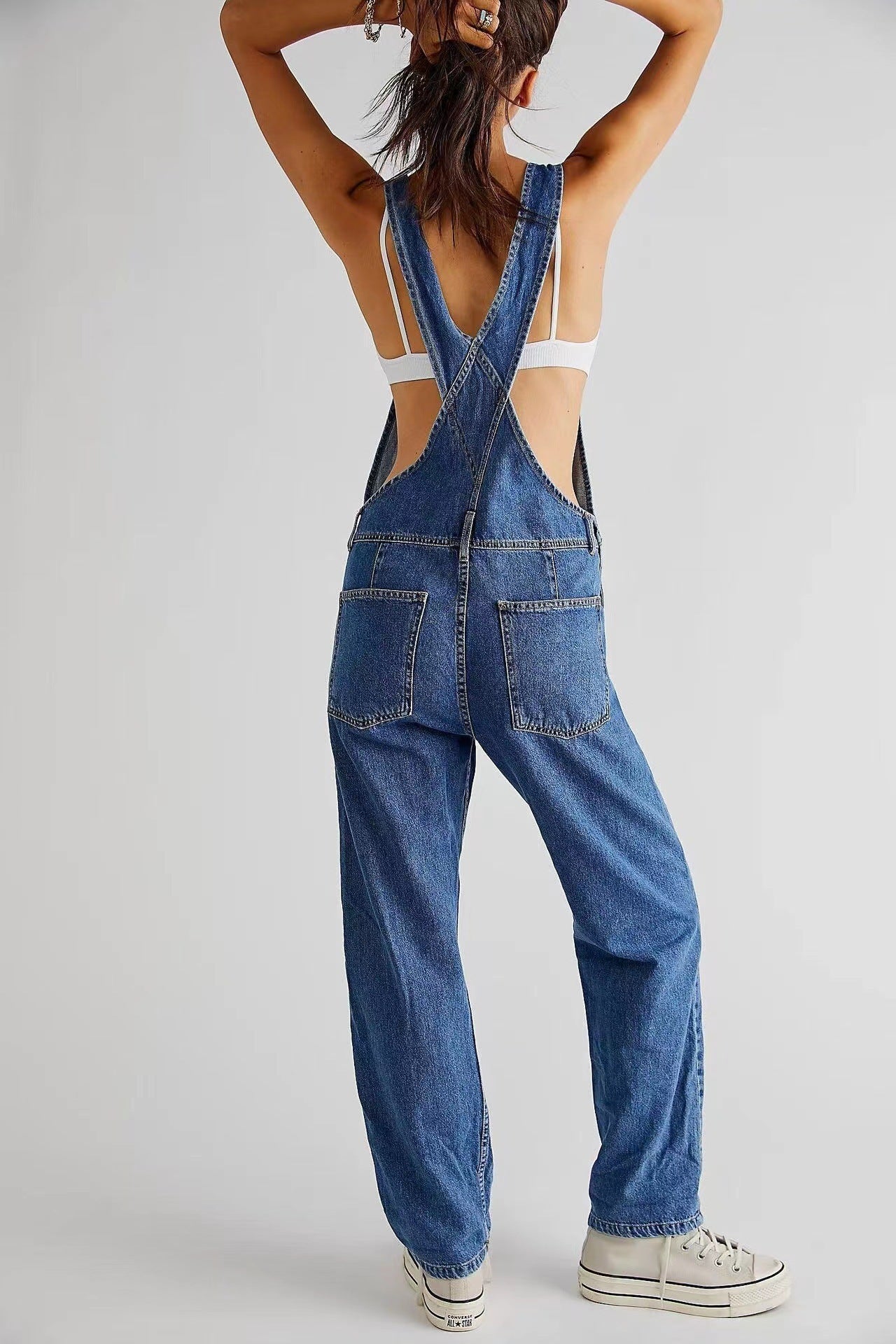Women's Denim Overalls - Relaxed Fit Dungarees