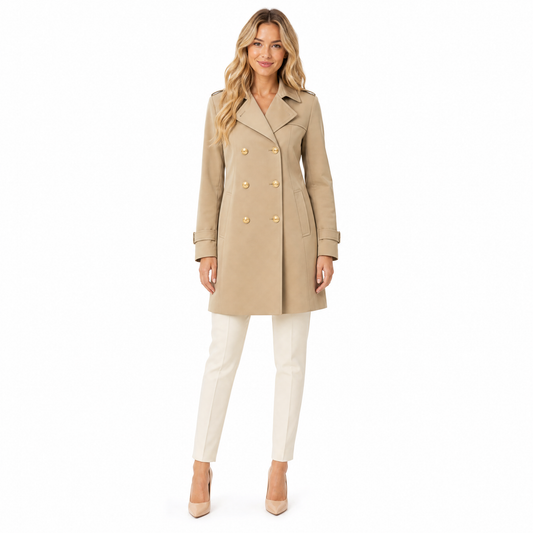 Women's Double-Breasted Short Trench Coat