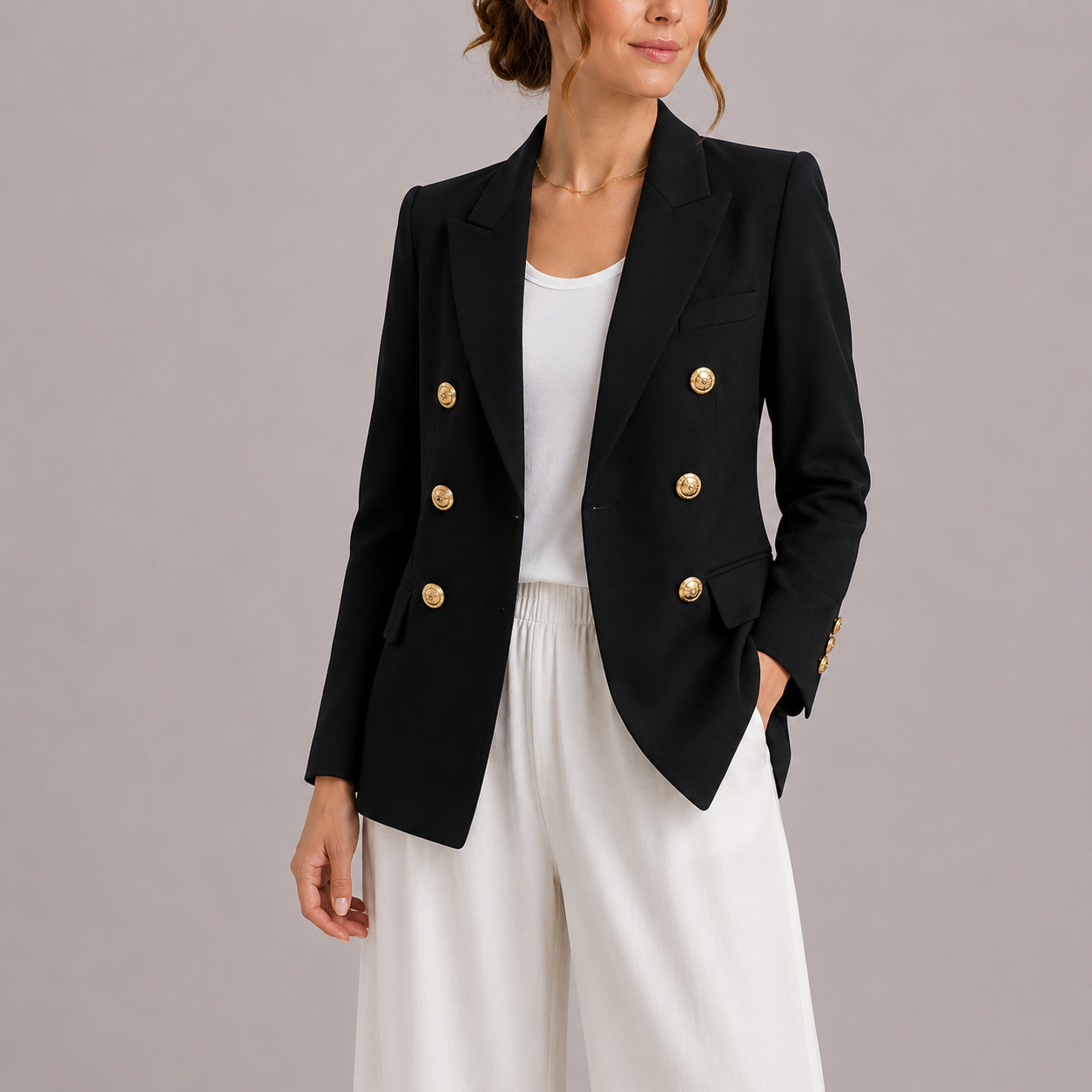 Women's Double-Breasted Tailored Blazer