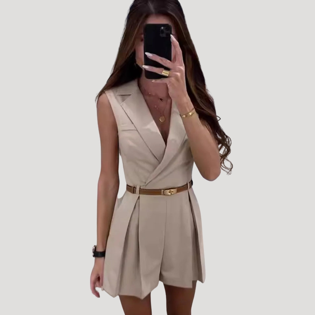 Women's Elegant Short Blazer Pantsuit