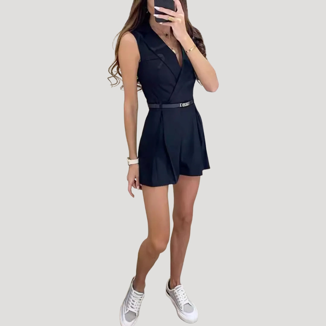 Women's Elegant Short Blazer Pantsuit