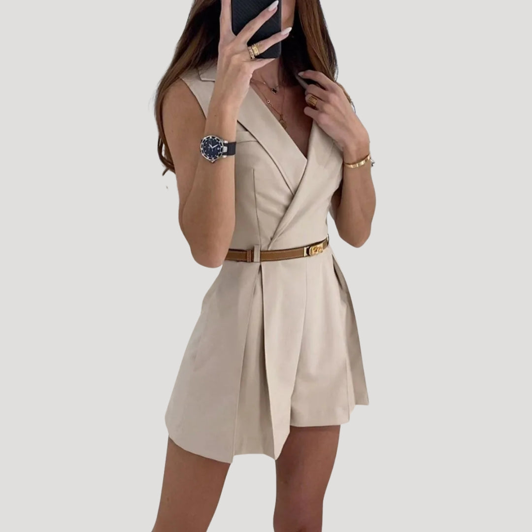 Women's Elegant Short Blazer Pantsuit