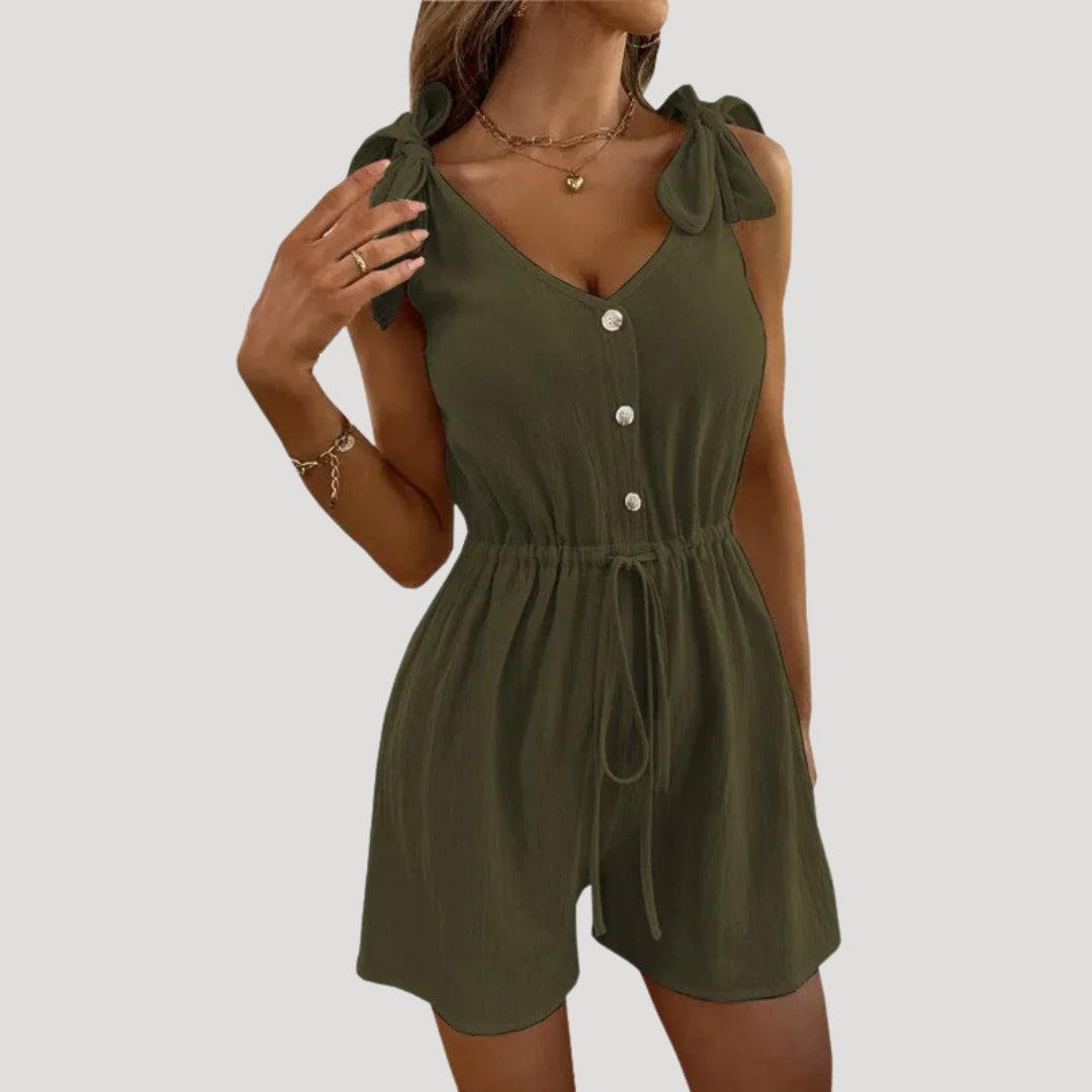 Women's Elegant Sleeveless Jumpsuit with Ties