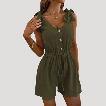 Women's Elegant Sleeveless Jumpsuit with Ties