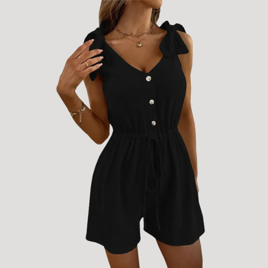 Women's Elegant Sleeveless Jumpsuit with Ties