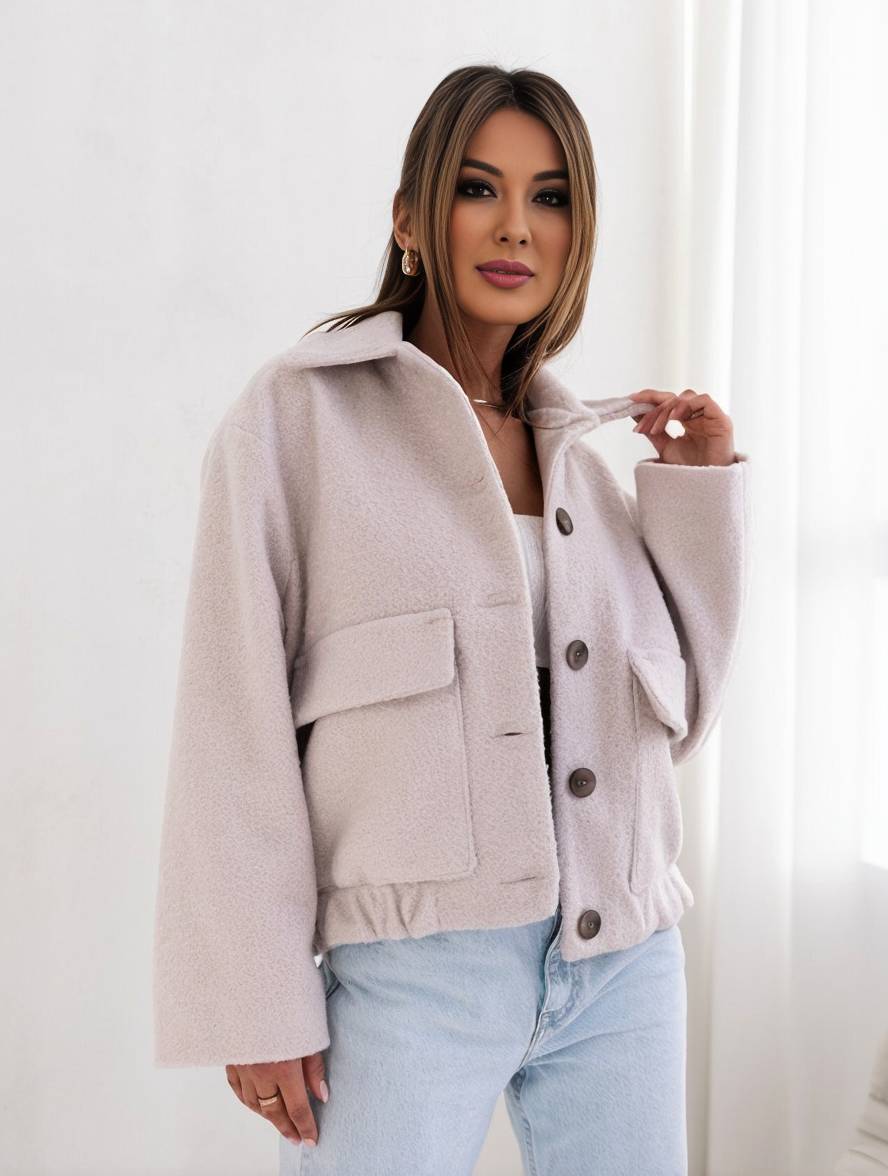 Women's Elegant Spring Jacket with Lapel Collar