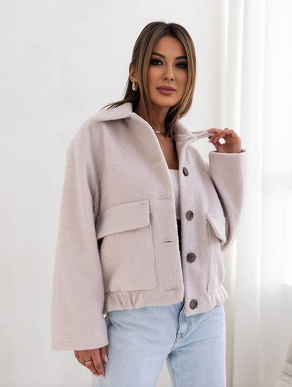 Women's Elegant Spring Jacket with Lapel Collar