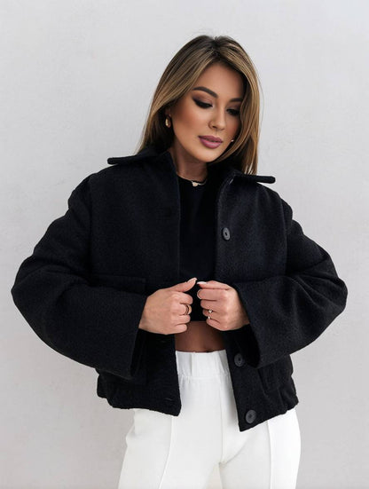 Women's Elegant Spring Jacket with Lapel Collar