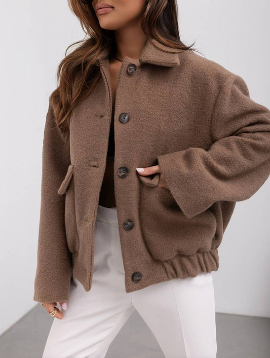 Women's Elegant Spring Jacket with Lapel Collar
