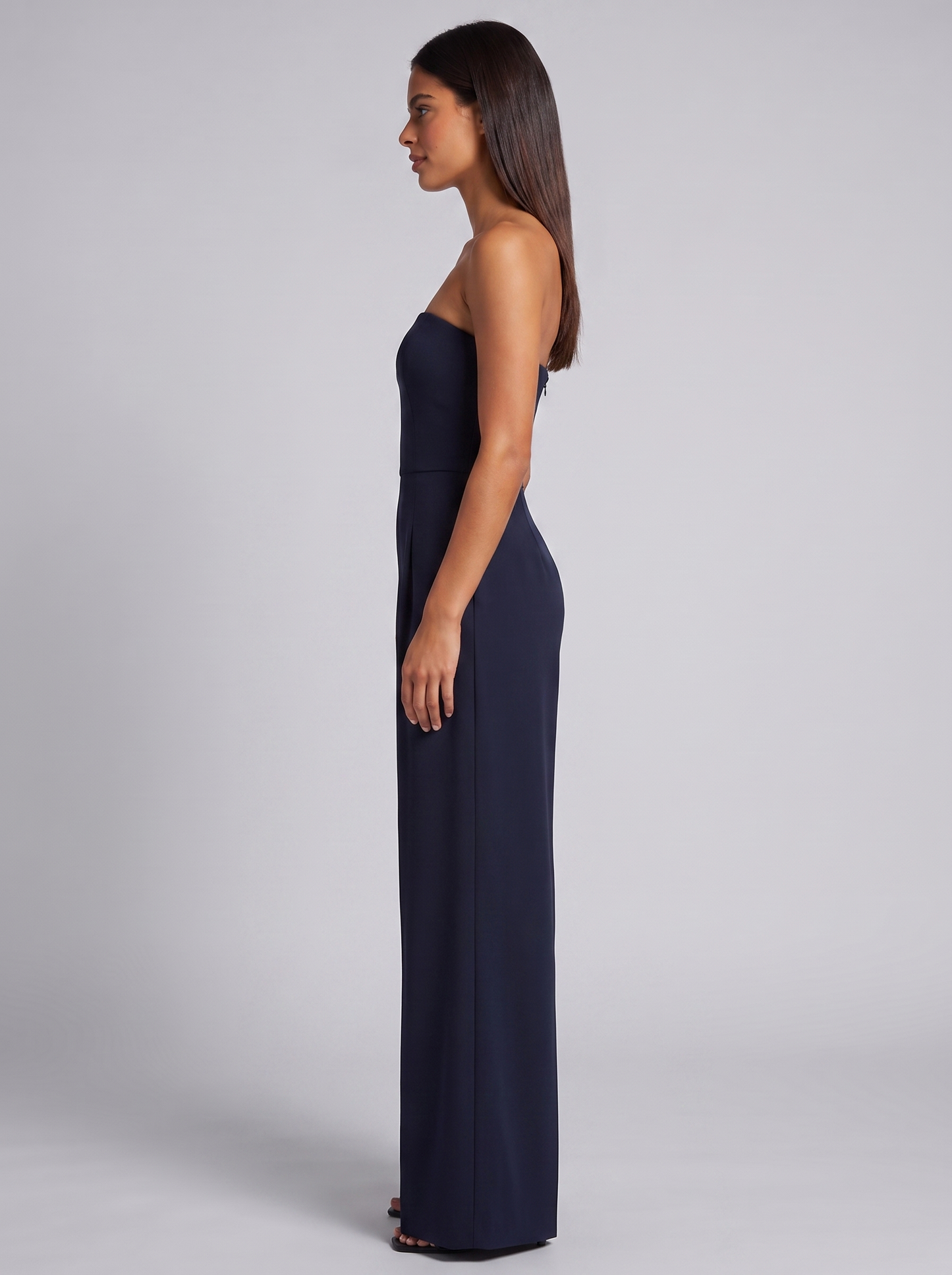 Women's Elegant Strapless Jumpsuit with Pockets