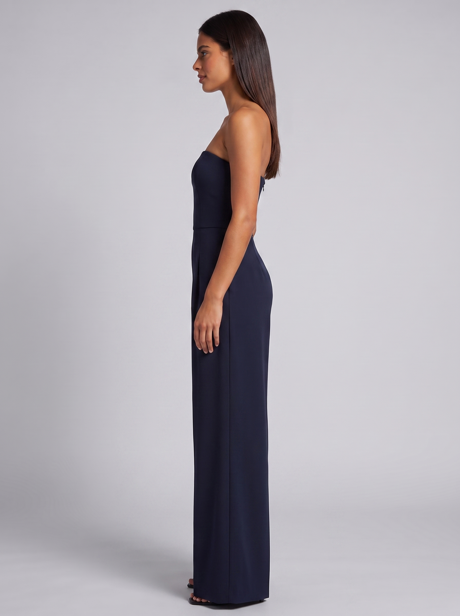Women's Elegant Strapless Jumpsuit with Pockets