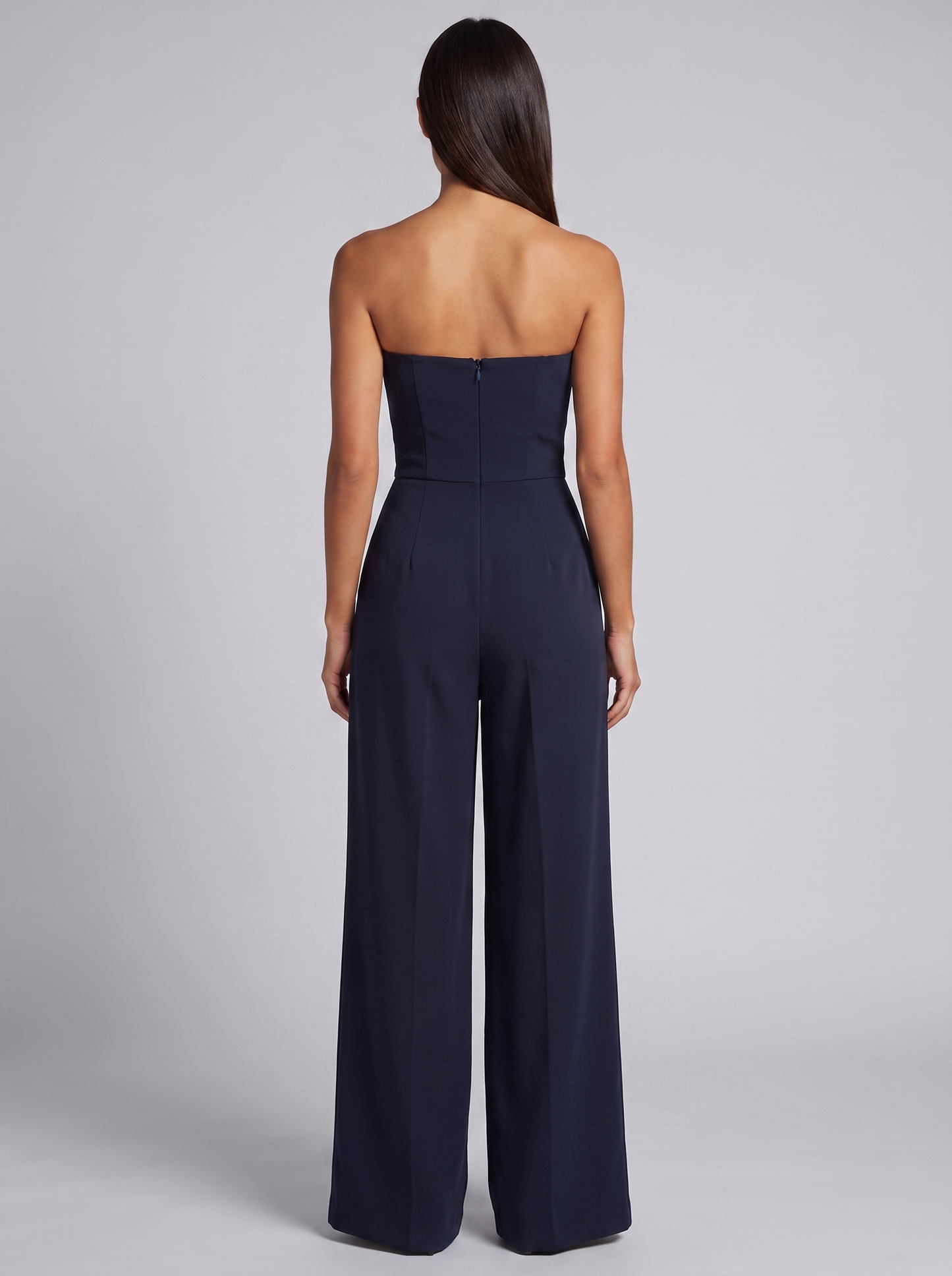 Women's Elegant Strapless Jumpsuit with Pockets