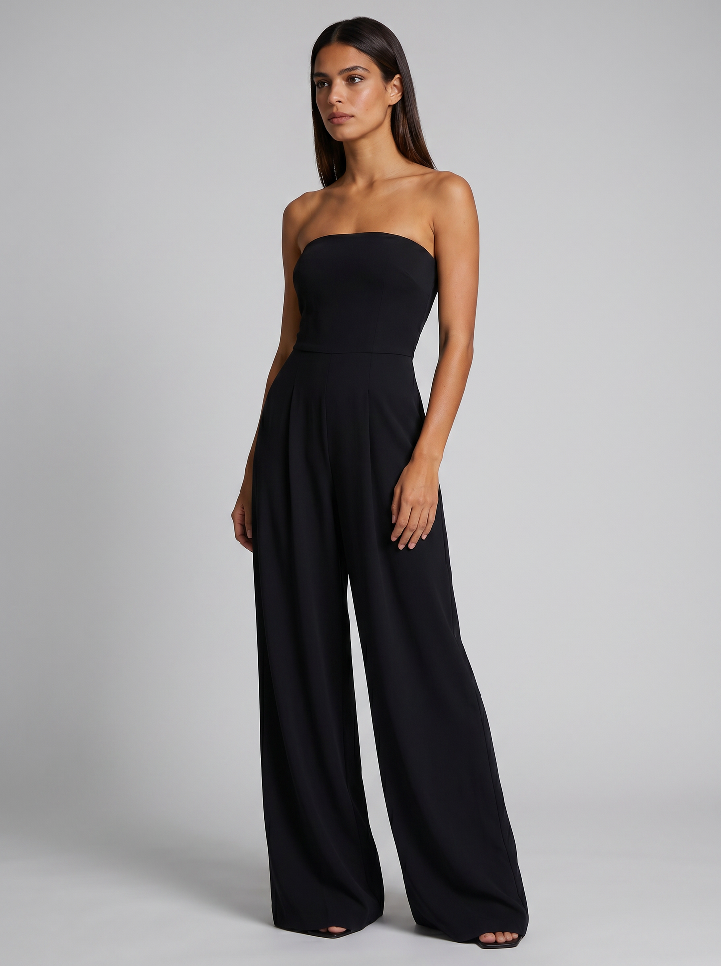 Women's Elegant Strapless Jumpsuit with Pockets