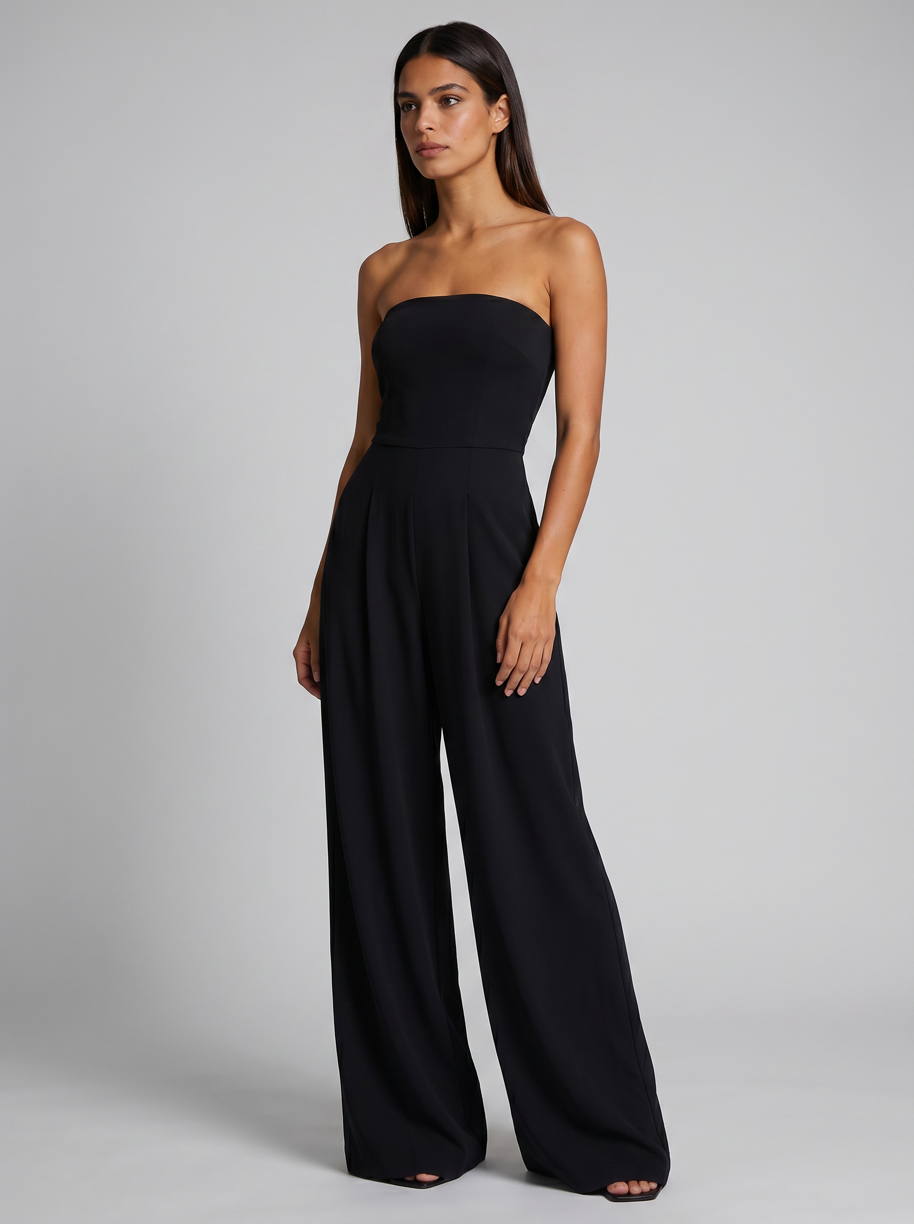 Women's Elegant Strapless Jumpsuit with Pockets