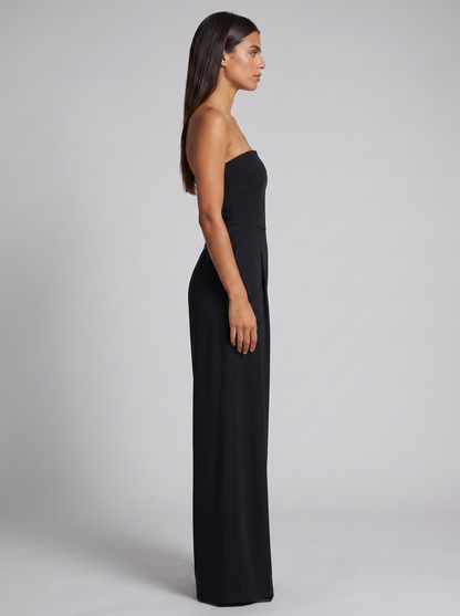 Women's Elegant Strapless Jumpsuit with Pockets