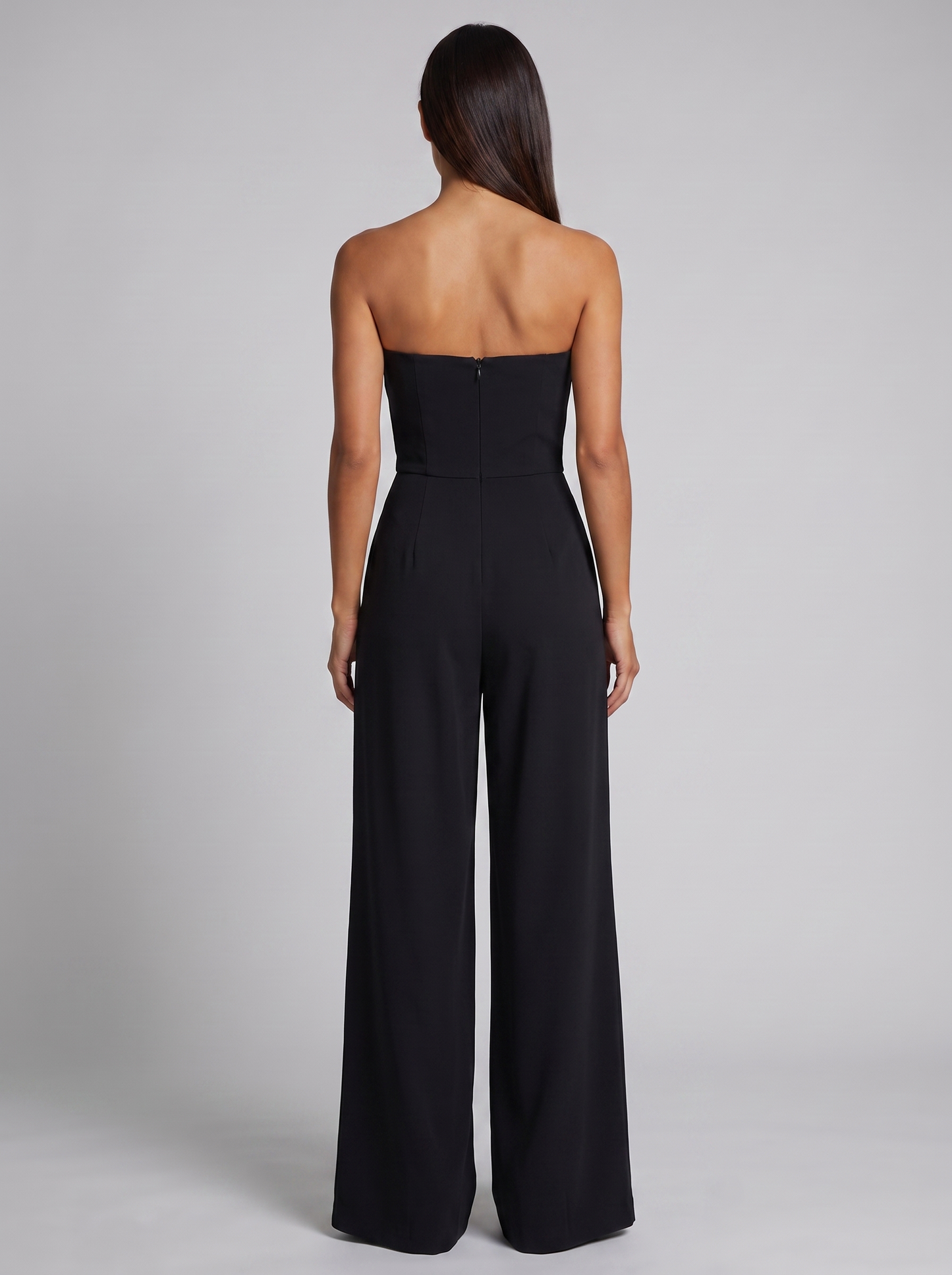 Women's Elegant Strapless Jumpsuit with Pockets