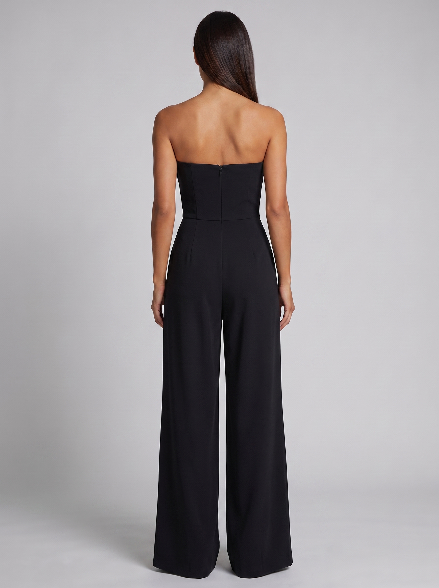 Women's Elegant Strapless Jumpsuit with Pockets