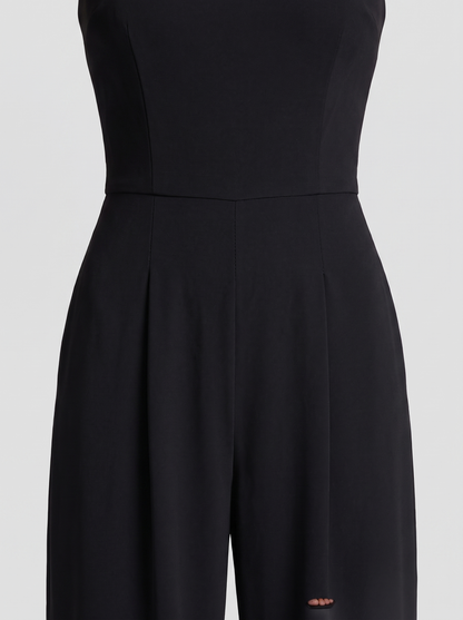 Women's Elegant Strapless Jumpsuit with Pockets