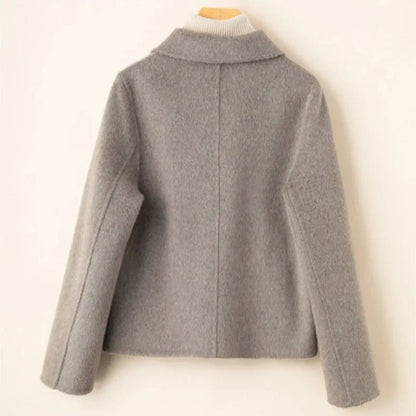 Women's Elegant Wool Coat with Doll Collar