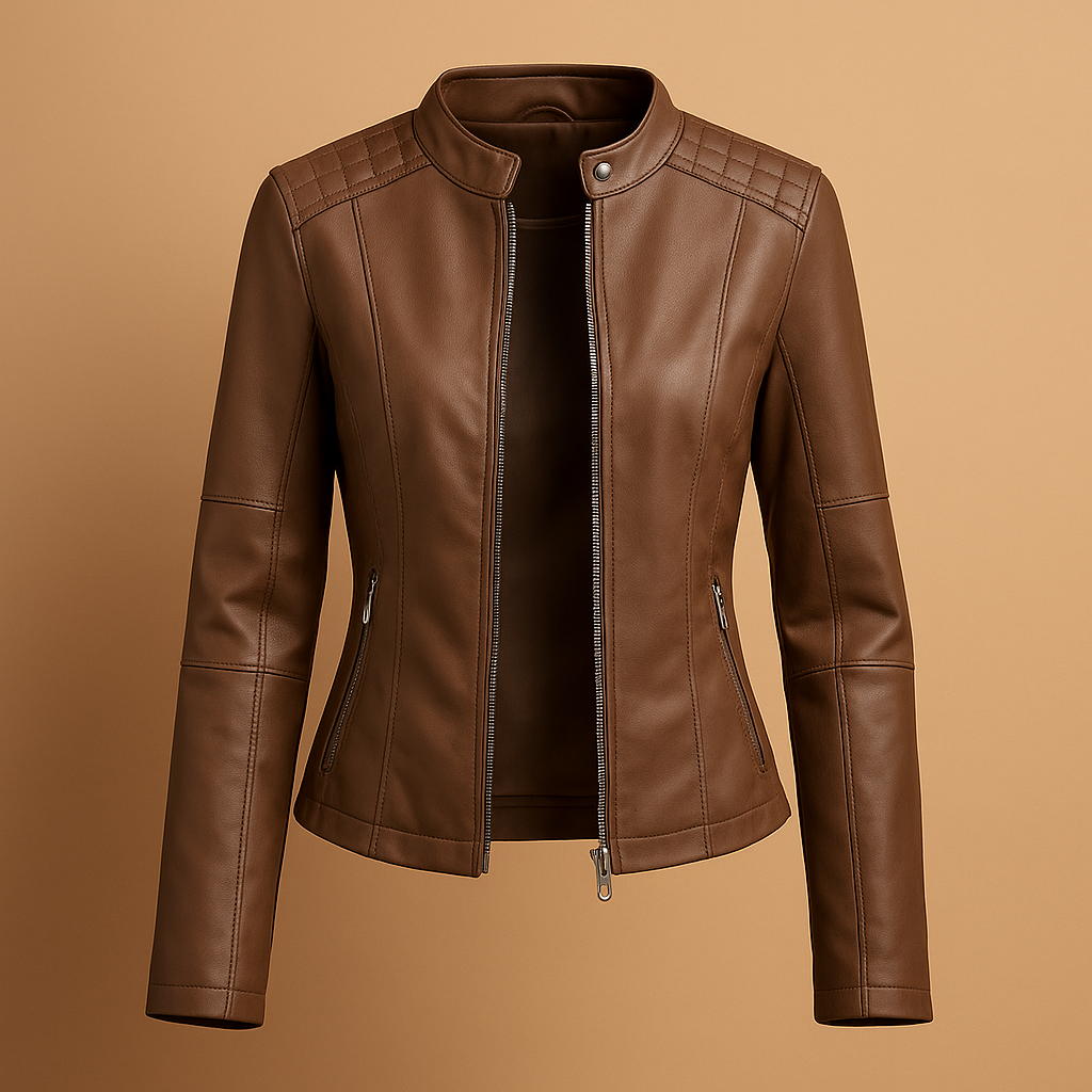 Women's Elegant Zippered Jacket with Collar