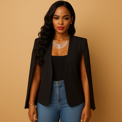 Women's Fitted Blazer with Shoulder Details