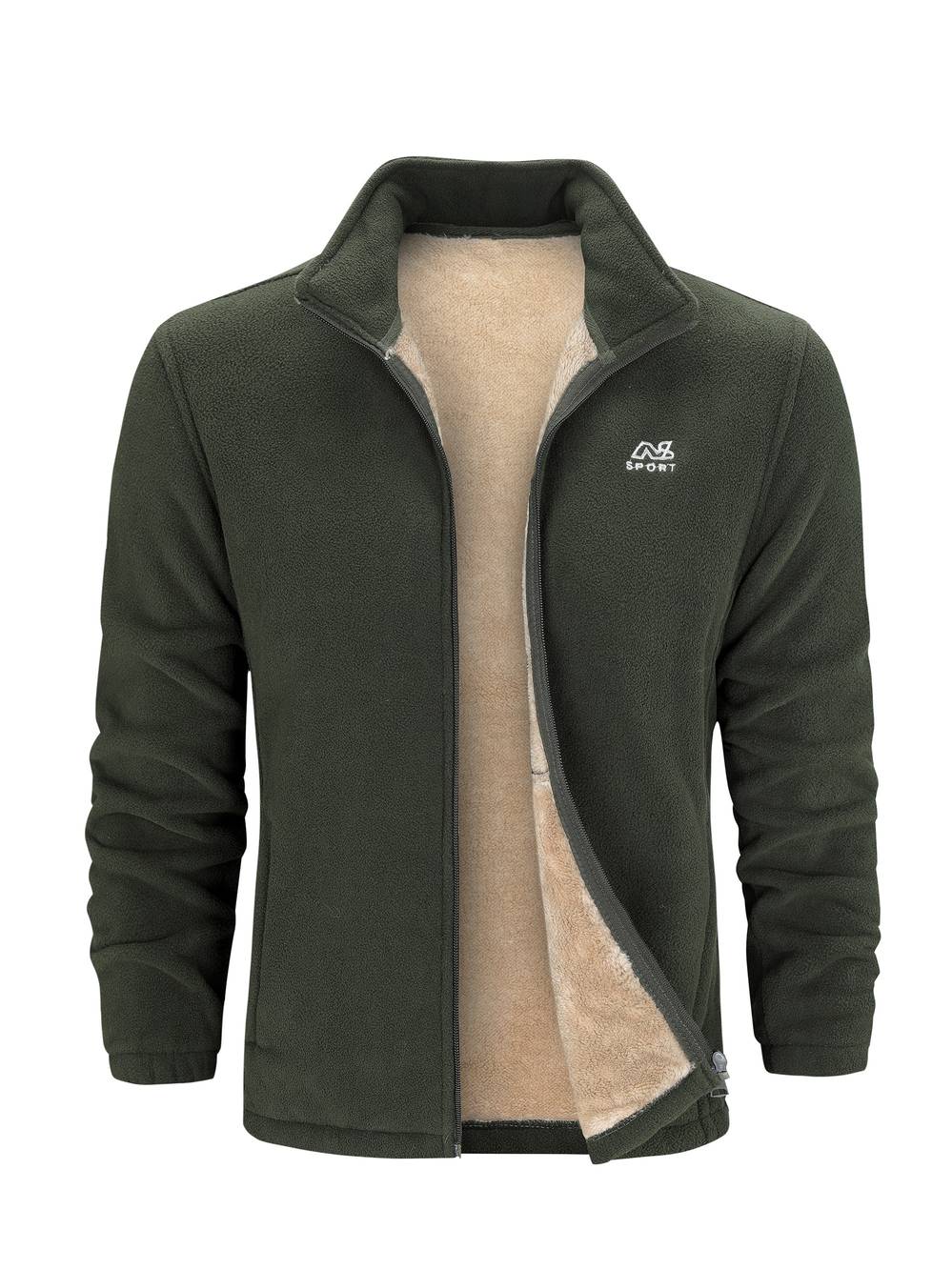 Women's Fleece Cardigan with Stand-Up Collar