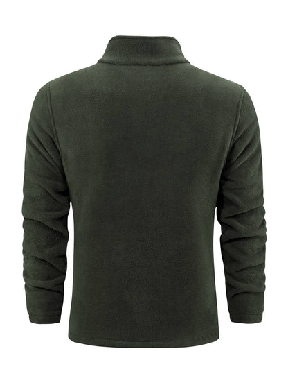 Women's Fleece Cardigan with Stand-Up Collar
